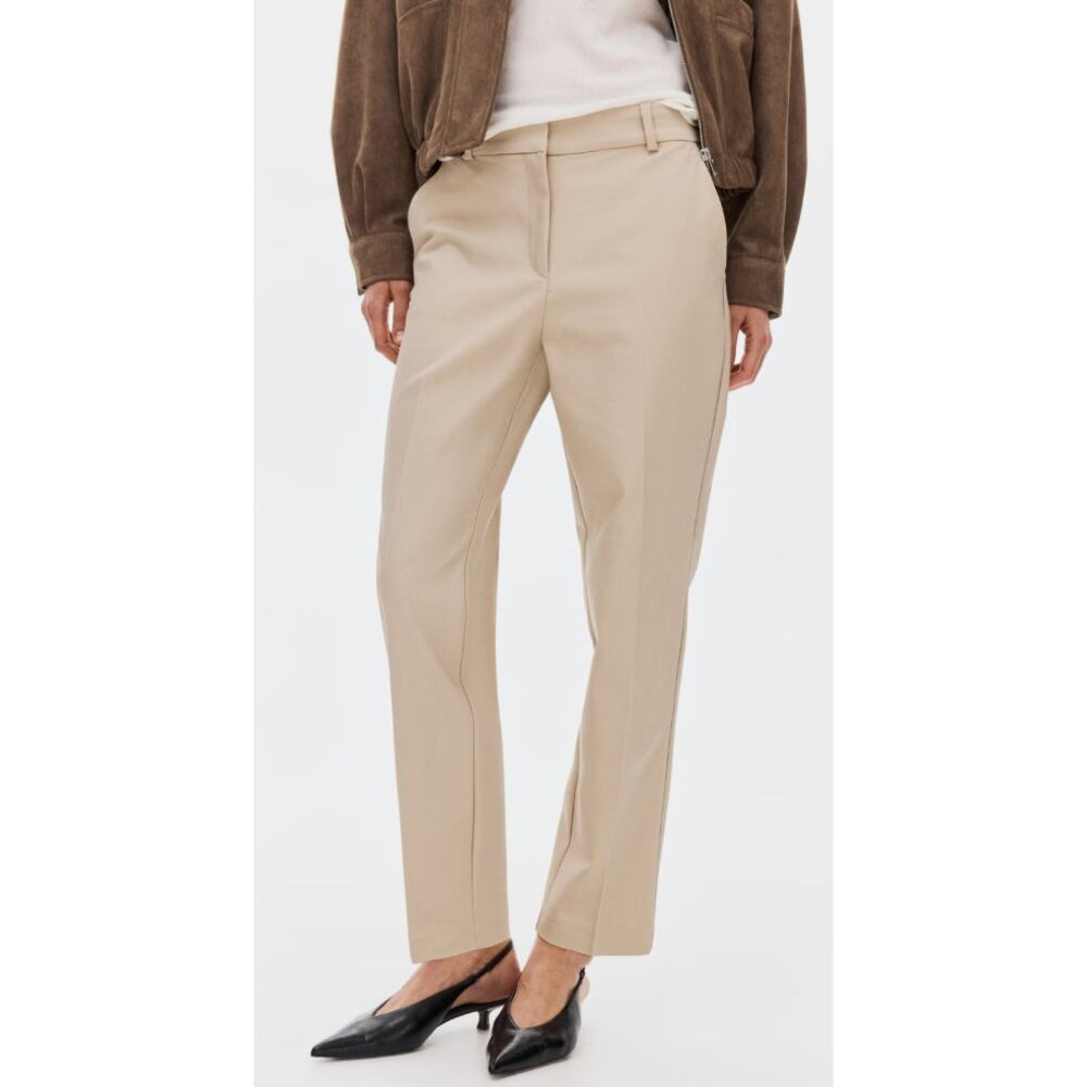 H&M Elastic Regular Waist Ankle Length Stretch Pants Slacks Light Beige 10 NWT